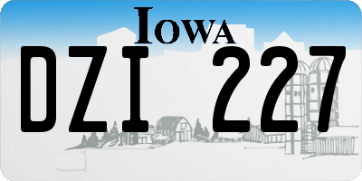 IA license plate DZI227
