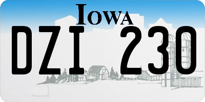 IA license plate DZI230
