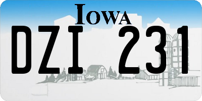 IA license plate DZI231