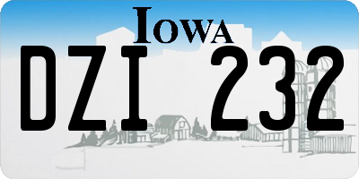 IA license plate DZI232