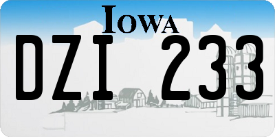 IA license plate DZI233