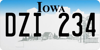 IA license plate DZI234