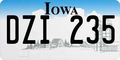 IA license plate DZI235