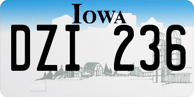 IA license plate DZI236