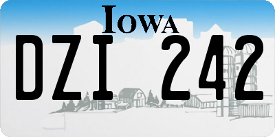 IA license plate DZI242