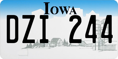 IA license plate DZI244