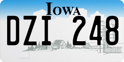 IA license plate DZI248