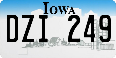 IA license plate DZI249