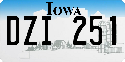 IA license plate DZI251