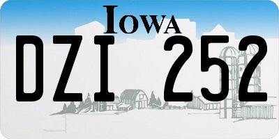IA license plate DZI252