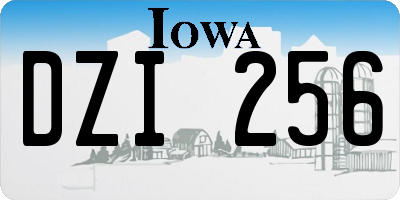 IA license plate DZI256