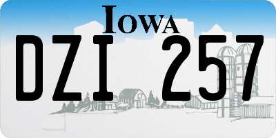 IA license plate DZI257