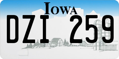 IA license plate DZI259