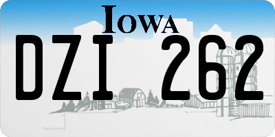 IA license plate DZI262