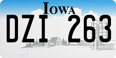 IA license plate DZI263