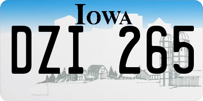 IA license plate DZI265