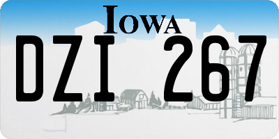 IA license plate DZI267