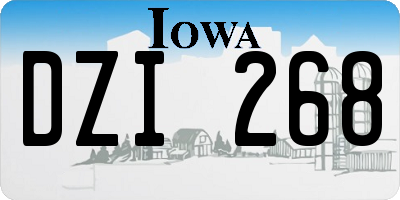 IA license plate DZI268