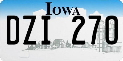 IA license plate DZI270