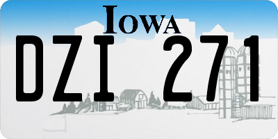 IA license plate DZI271