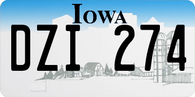 IA license plate DZI274