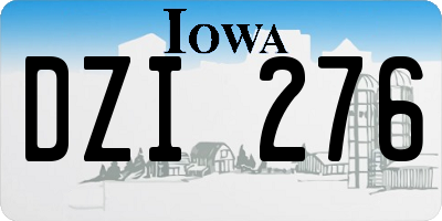 IA license plate DZI276