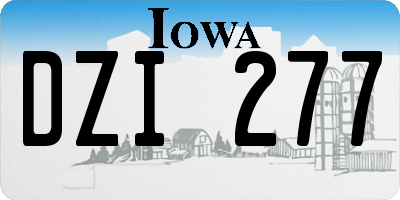 IA license plate DZI277