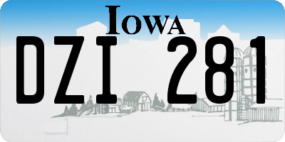 IA license plate DZI281