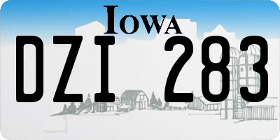 IA license plate DZI283