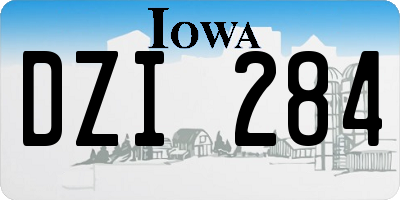 IA license plate DZI284