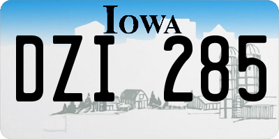 IA license plate DZI285