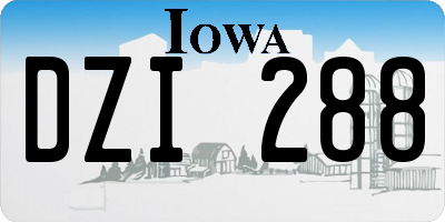 IA license plate DZI288