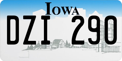 IA license plate DZI290