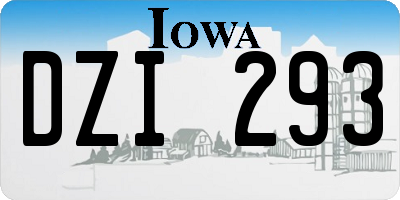 IA license plate DZI293