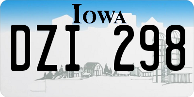 IA license plate DZI298