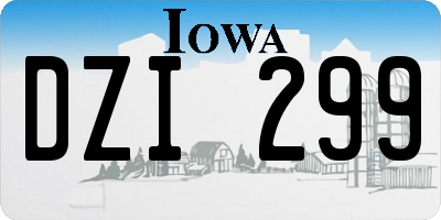 IA license plate DZI299