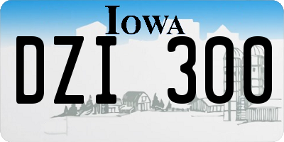 IA license plate DZI300