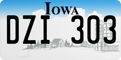 IA license plate DZI303