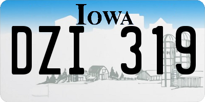 IA license plate DZI319