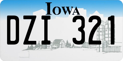 IA license plate DZI321