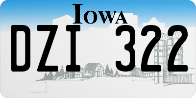 IA license plate DZI322