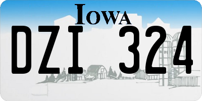 IA license plate DZI324