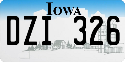 IA license plate DZI326