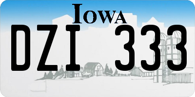 IA license plate DZI333