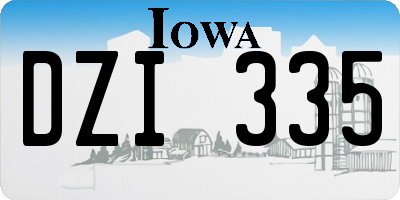 IA license plate DZI335