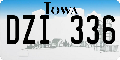 IA license plate DZI336