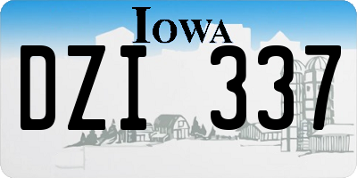 IA license plate DZI337