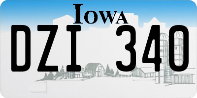 IA license plate DZI340