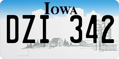 IA license plate DZI342