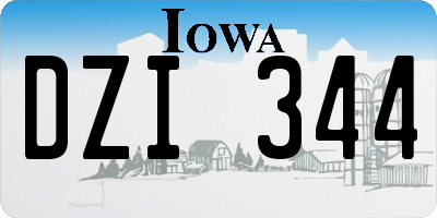 IA license plate DZI344